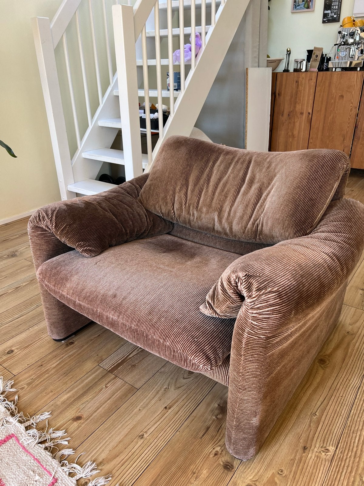 Vico Magistretti Cassina Maralunga stoel, Ophalen, Gebruikt, Stof, 75 tot 100 cm