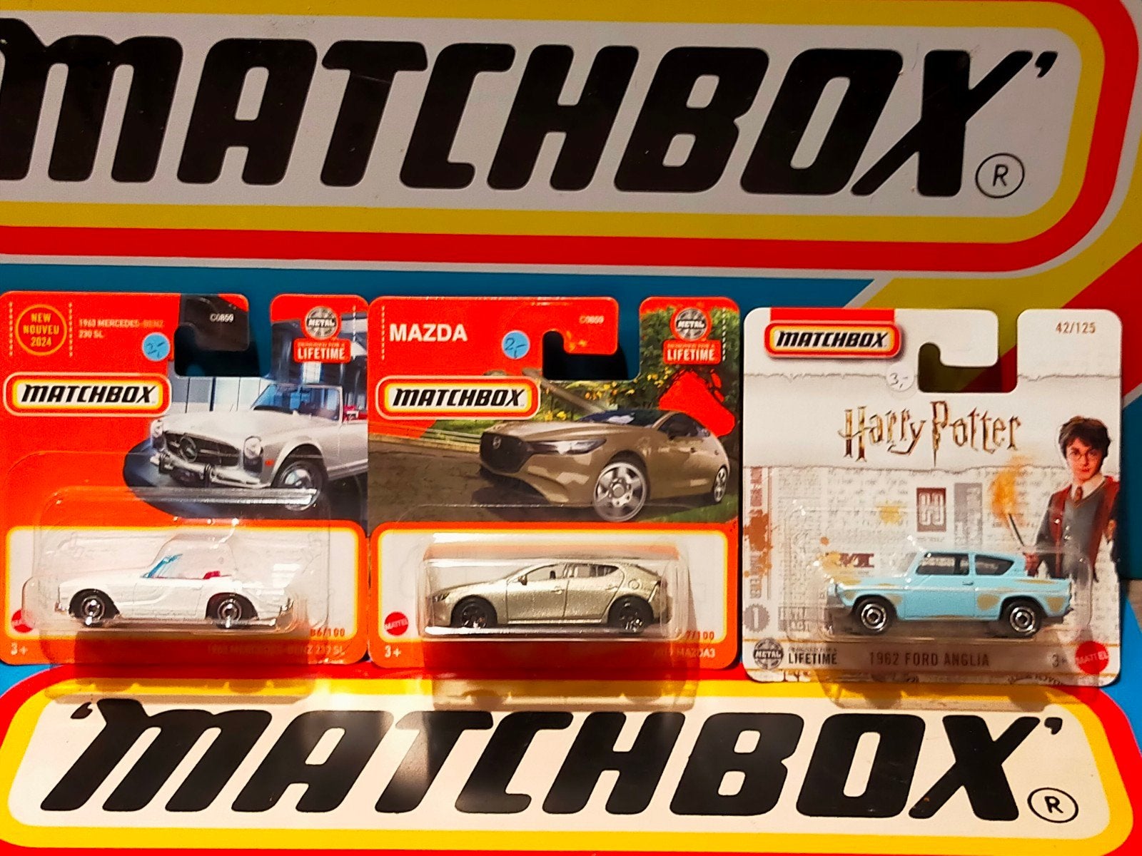 Matchbox set 3 Mercedes Mazda Harry Potter, Ophalen of Verzenden, Nieuw, Auto, Matchbox