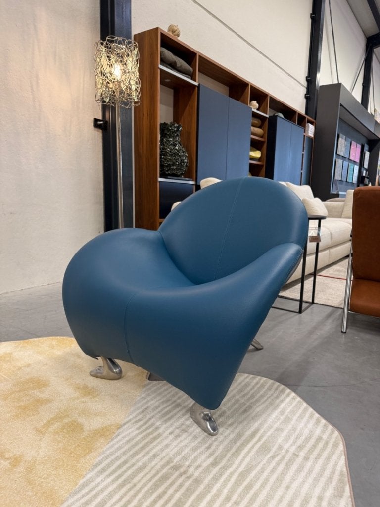 Nieuw Leolux Papageno fauteuil Senso blauw design stoel, Huis en Inrichting, Leolux, Info@leolux.nl, Nieuw, Ophalen of Verzenden
