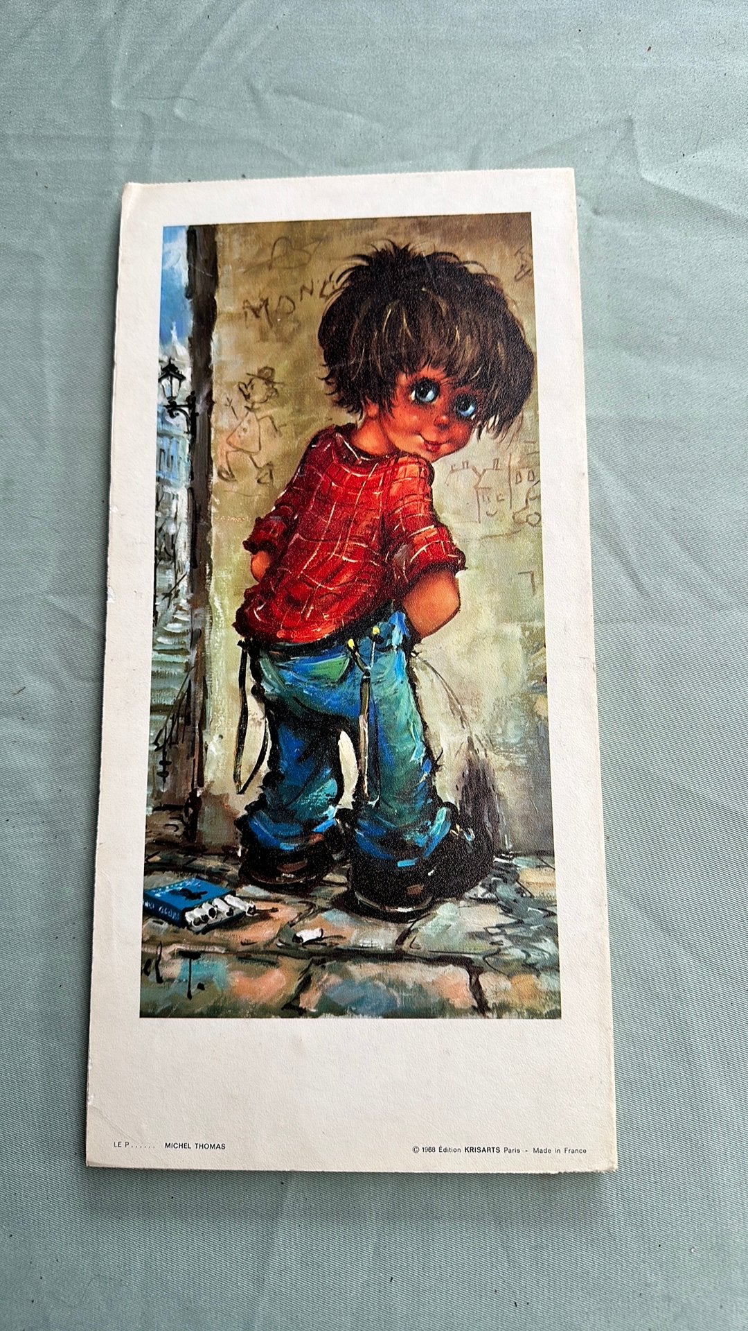 Vintage Michel Thomas 'Le P' prentje, 1965, 18x37cm, Ophalen of Verzenden