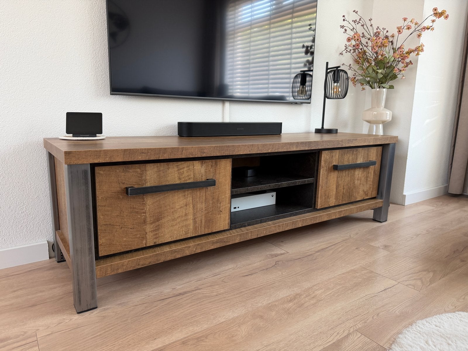 TV meubel Lamulux Old Teak 170cm, Ophalen, Gebruikt, 150 tot 200 cm, Minder dan 100 cm