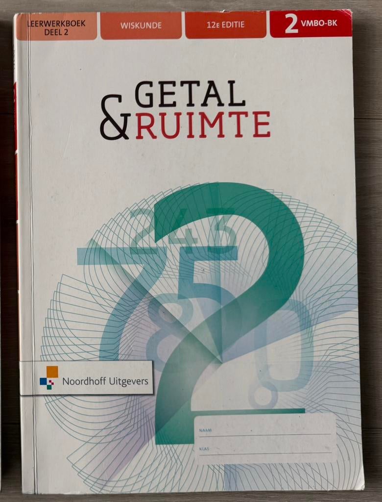 leerwerkboek deel 2 Getal & Ruimte Wiskunde 2 VMBO-BK, Ophalen of Verzenden