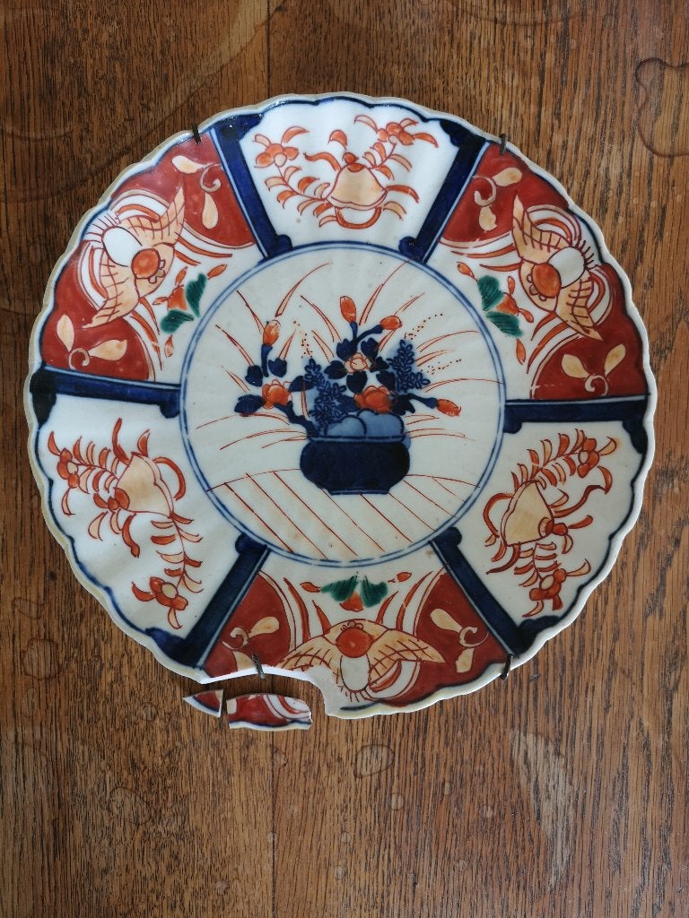 Antiek Japans Imari porseleinen bord, Ophalen