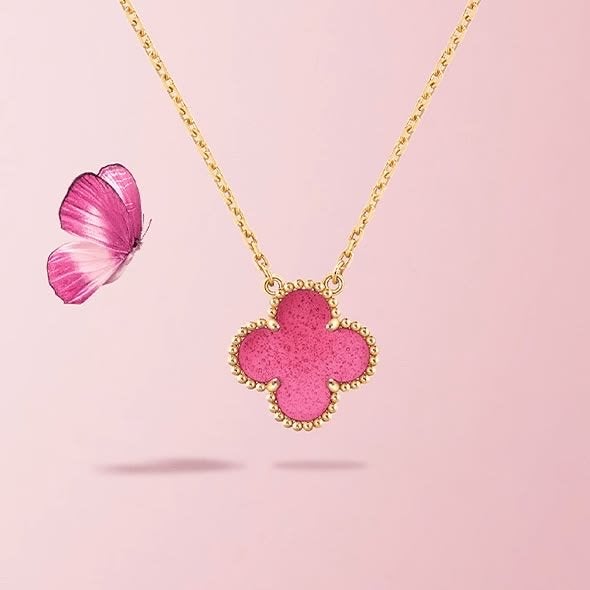 Van Cleef & Arpels Alhambra Ketting - 130€, Ophalen of Verzenden, Zo goed als nieuw, Roze, Goud