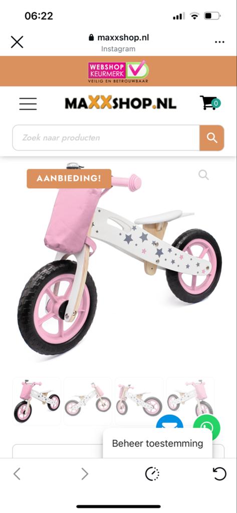 Nieuwe roze loopfiets voor meisjes - Ongebruikt!, Ophalen of Verzenden, Zo goed als nieuw, Loopfiets