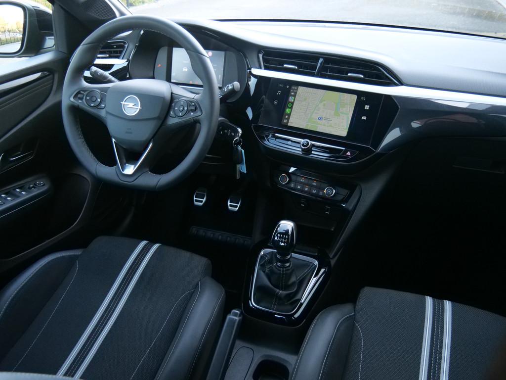 Opel Corsa 1.2 Turbo 100 Pk GS Line DAB / Apple Carplay / Ca, Voorwielaandrijving, Stof, Zwart, Zwart