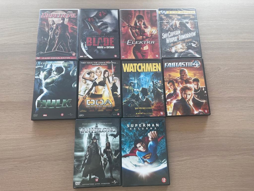 10x DVD Actie Superhelden in nette staat, Vanaf 16 jaar, Ophalen of Verzenden, Zo goed als nieuw