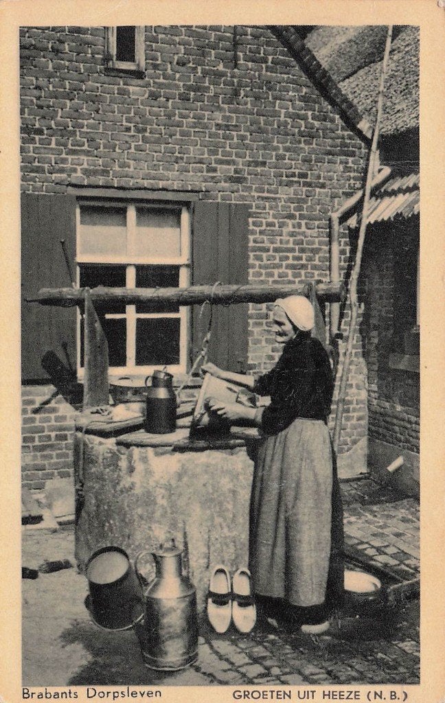 JP826 Heeze Brabants Dorpsleven 1951, Verzamelen, Ansichtkaarten | Nederland, Ophalen of Verzenden, 1940 tot 1960, Gelopen, Noord-Brabant