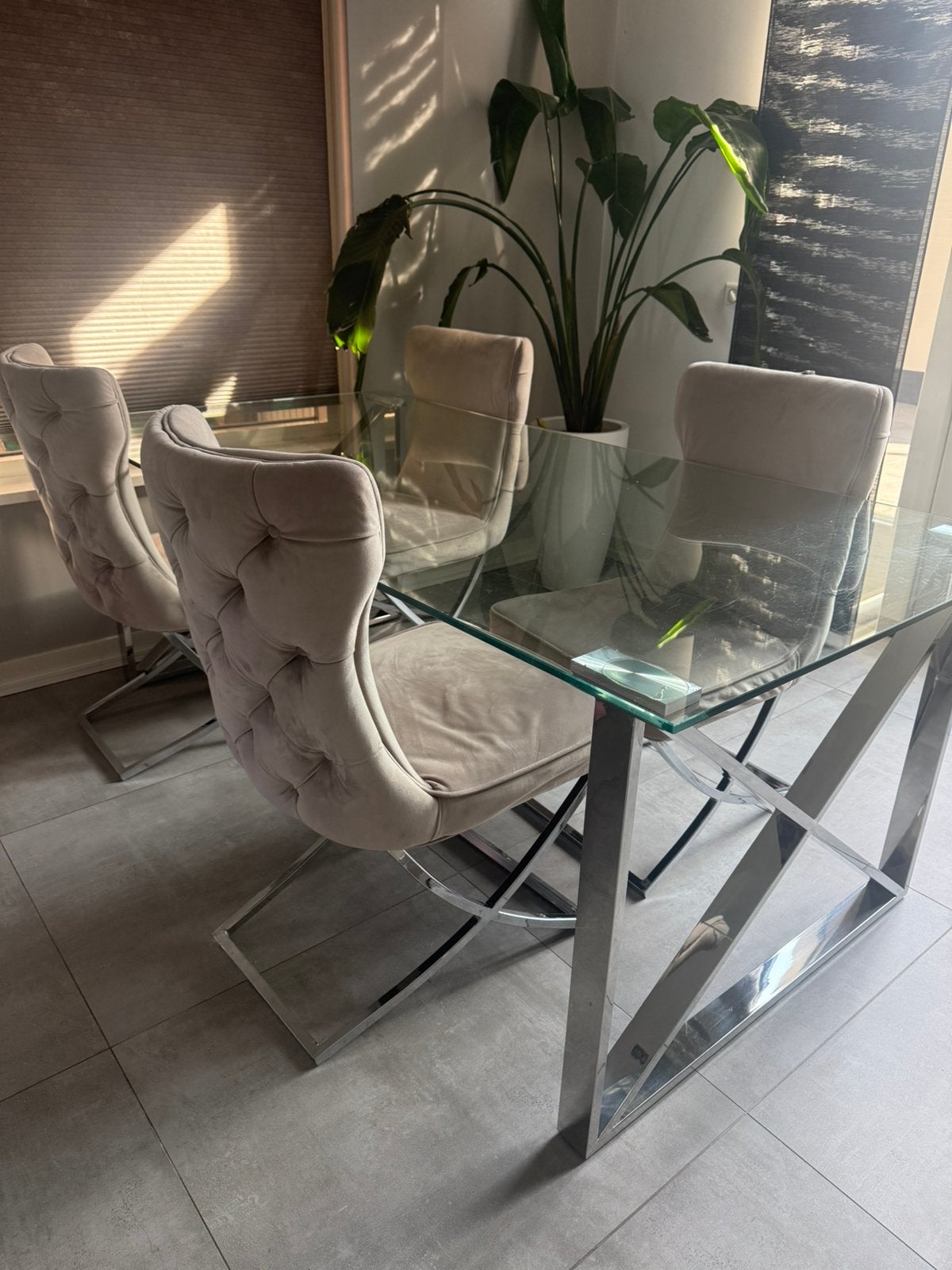 meubelsetChesterfieldbanken,eettafel,salontafel4stoelen, Ophalen, Gebruikt, Overige materialen, Eettafel