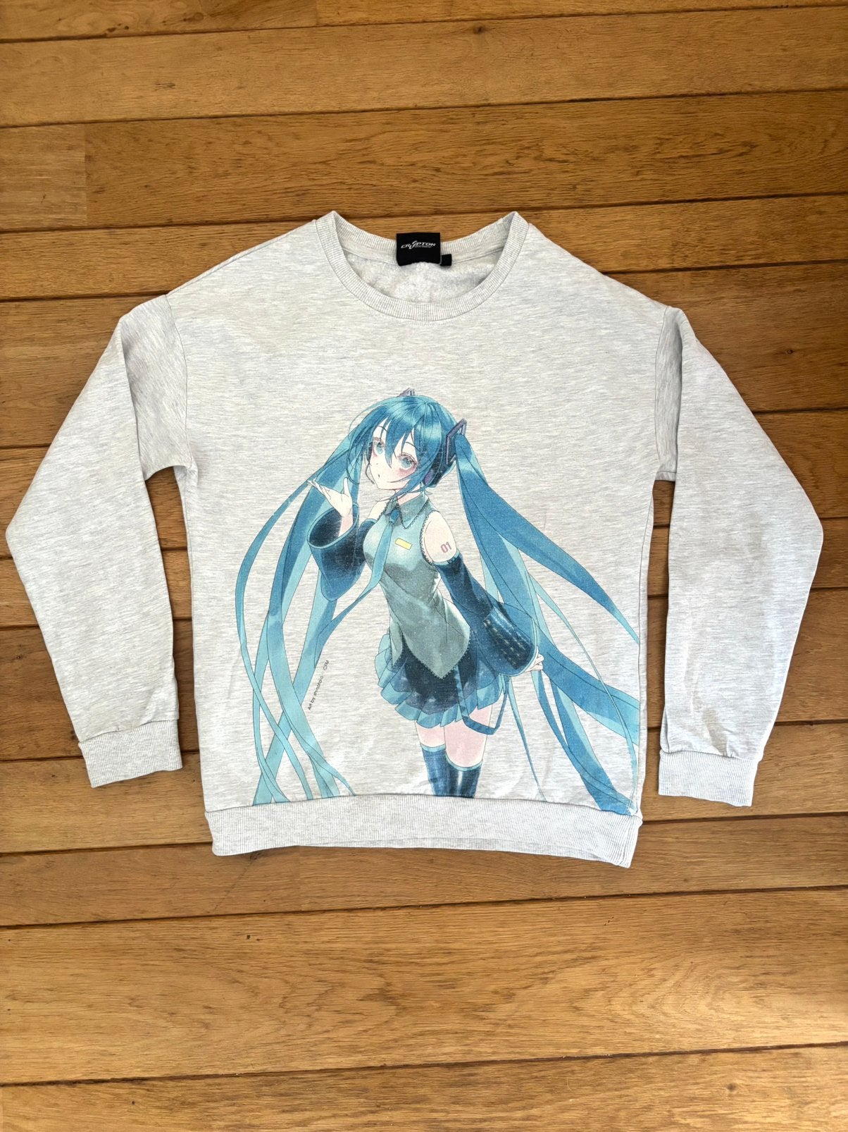 Hatsune Miku Anime Sweater Grijs Vocaloid Maat 158/164 trui, Ophalen of Verzenden, Trui of Vest