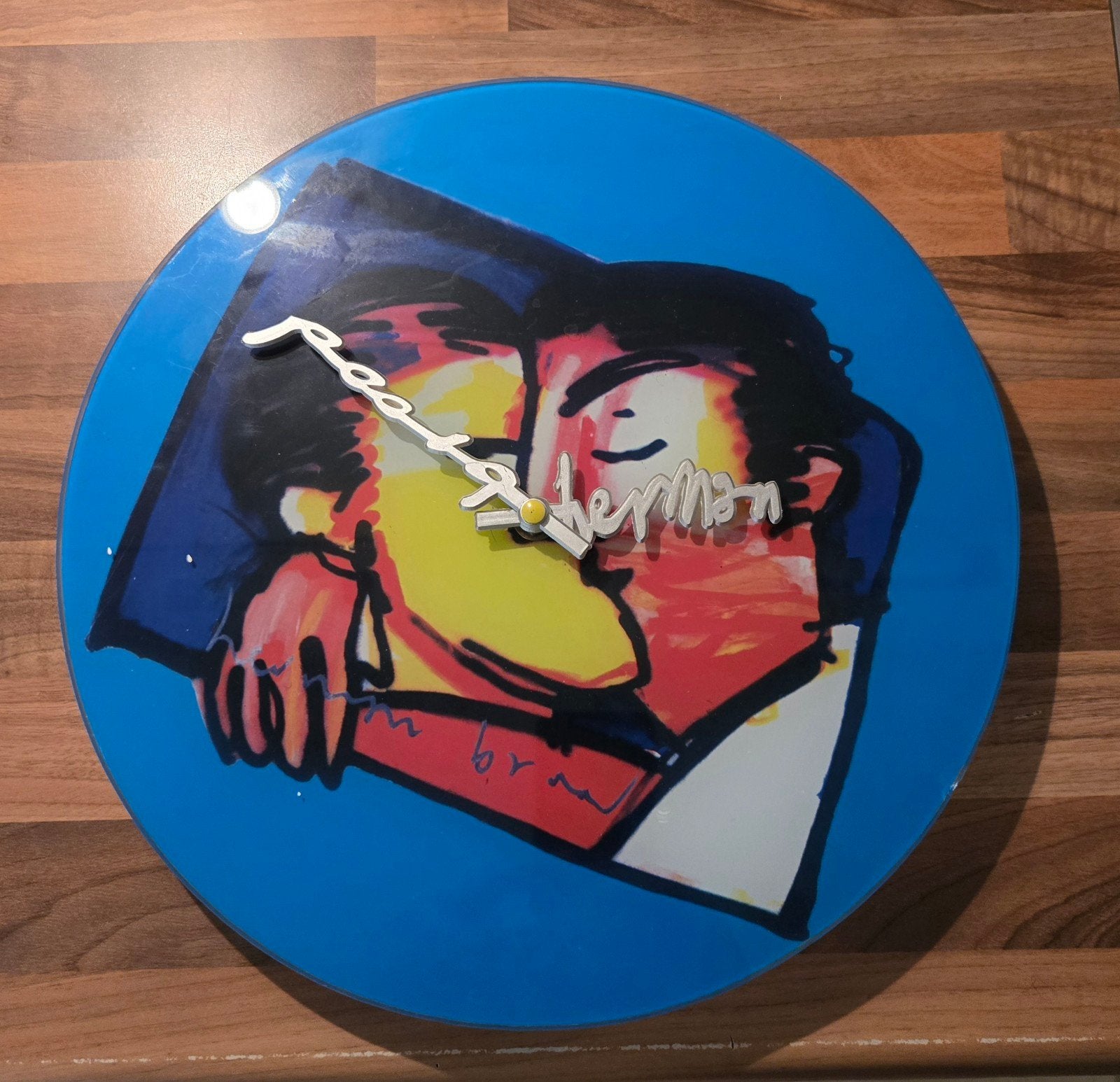 Wandklok met Herman Brood kunstwerk - Uniek design, Analoog, Ophalen of Verzenden, Modern, Overige merken