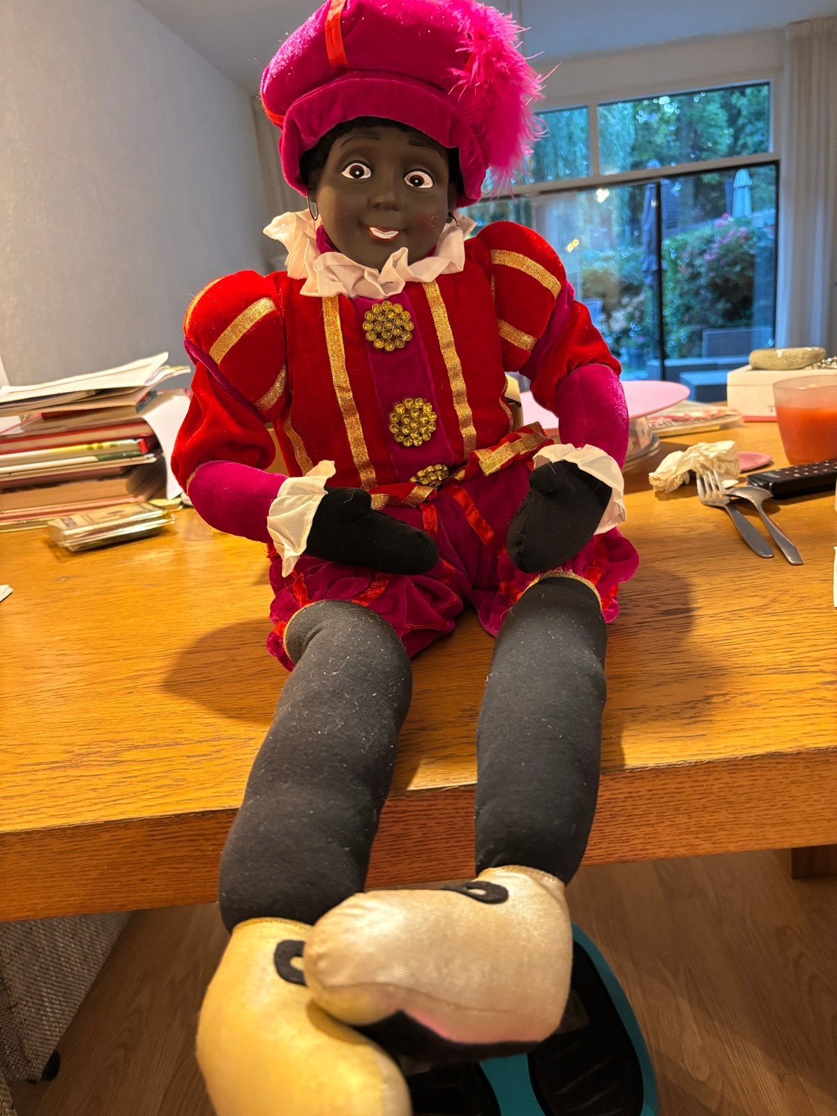 Piet met rood /roze pak, Diversen, Sinterklaas, Ophalen of Verzenden
