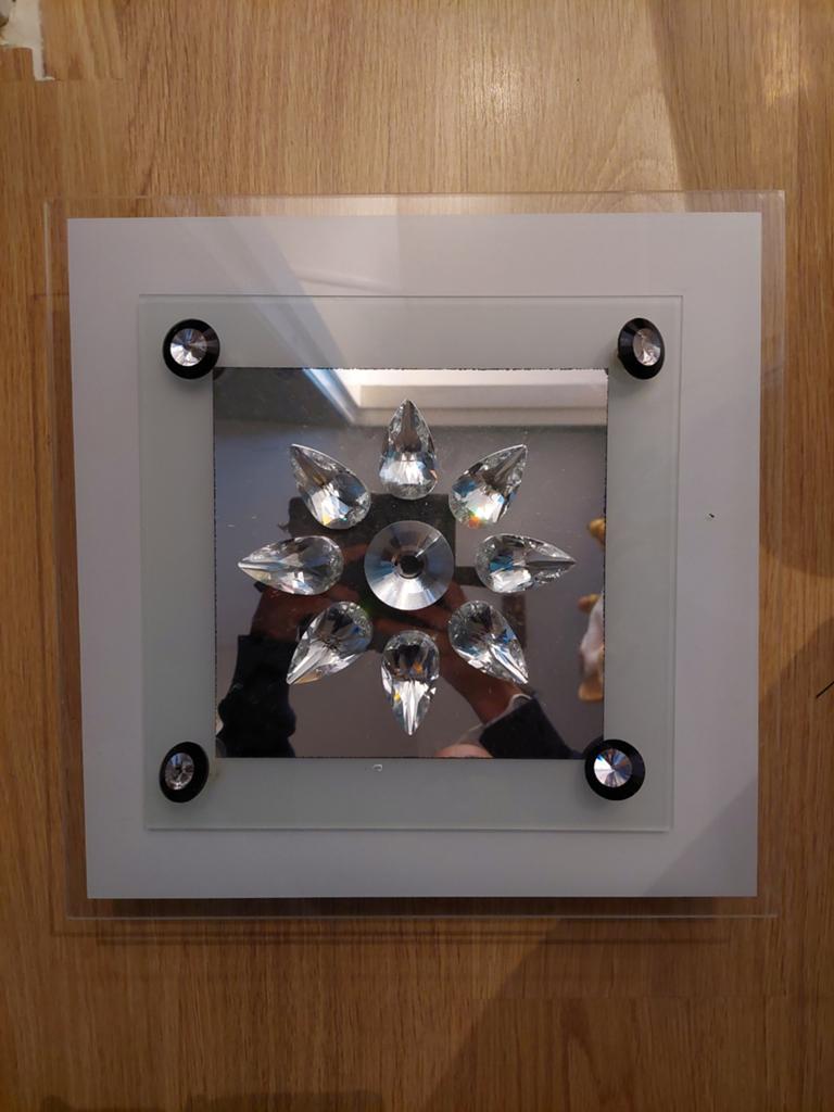 Decoratieve spiegel met kristallen, Ophalen of Verzenden