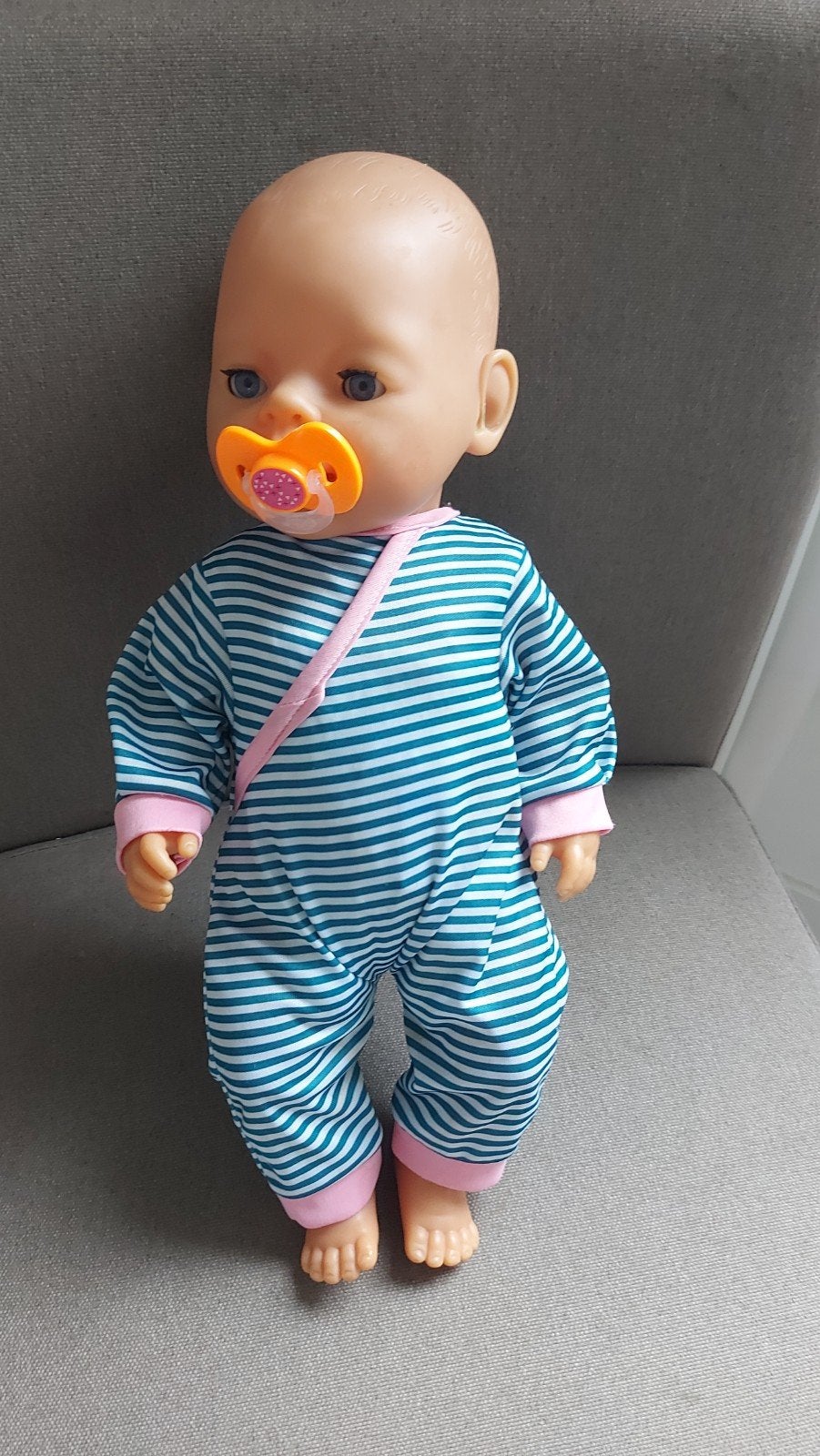 Baby Born pop met gestreepte romper en speen, Ophalen of Verzenden