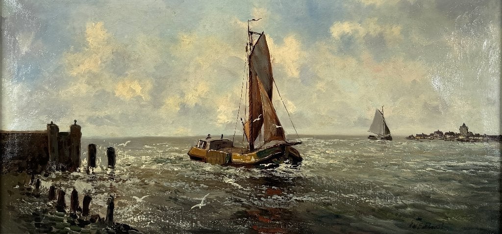 808. Olieverfschilderij, Christiaan Hendrik Eckhardt, Antiek en Kunst, Ophalen of Verzenden