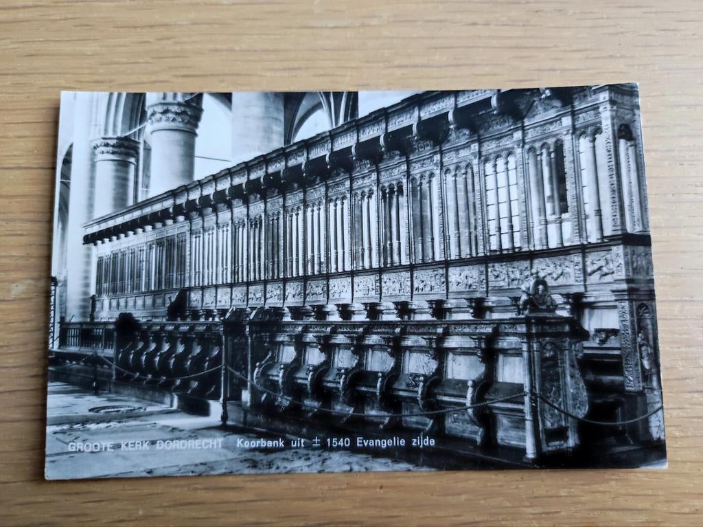 Oude Ansichtkaart Grote Kerk Dordrecht Koorbank 1962, Verzamelen, Ansichtkaarten | Nederland, Ophalen of Verzenden, 1960 tot 1980