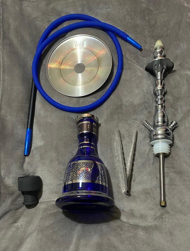 Amy Deluxe Shisha / Waterpijp Compleet + Mondstukjes, Ophalen, Gebruikt
