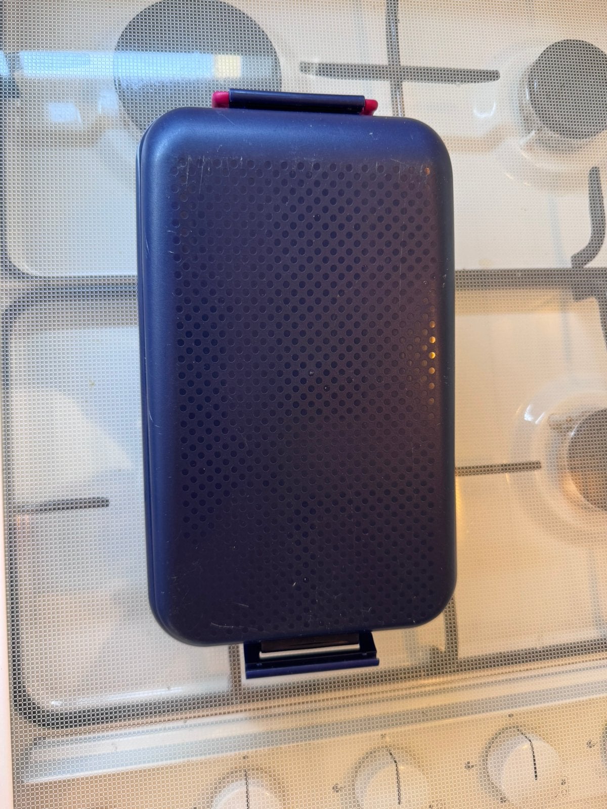 Tupperware Broodtrommel Blauw - lunchbox clippo indigo, Huis en Inrichting, Gebruikt, Bewaardoos, Blauw, Luchtdicht