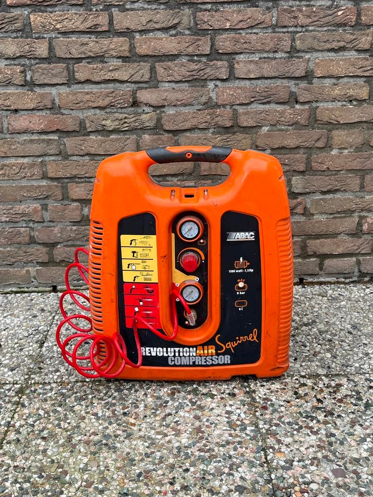 ABAC RevolutionAIR Squirrel Compressor - Compact & Mobiel, Doe-het-zelf en Verbouw, Compressors, Gebruikt, 6 tot 10 bar, Minder dan 25 liter