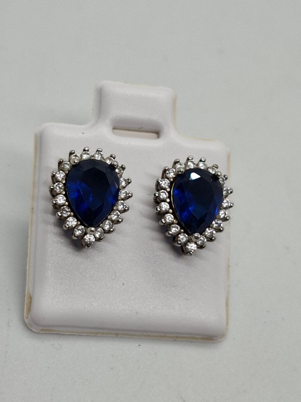 Zilveren 925 Oorbellen met Blauwe Druppel Steen, Sieraden, Tassen en Uiterlijk, Oorbellen, Ophalen of Verzenden, Zo goed als nieuw