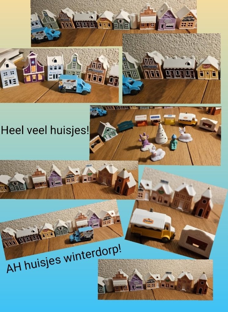 Albert Heijn, 34 winter huisjes & kraampjes, ook figuurtjes!, Albert Heijn, Ophalen of Verzenden