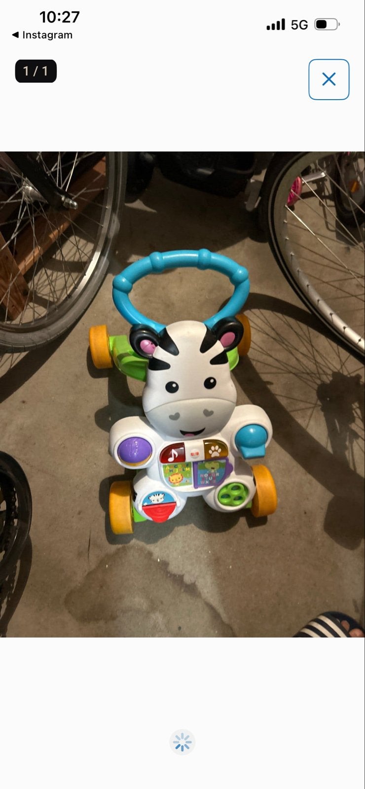 Loopmobiel Zebra met geluid en wieltjes, Ophalen of Verzenden, Zo goed als nieuw, Mobiel, Met geluid