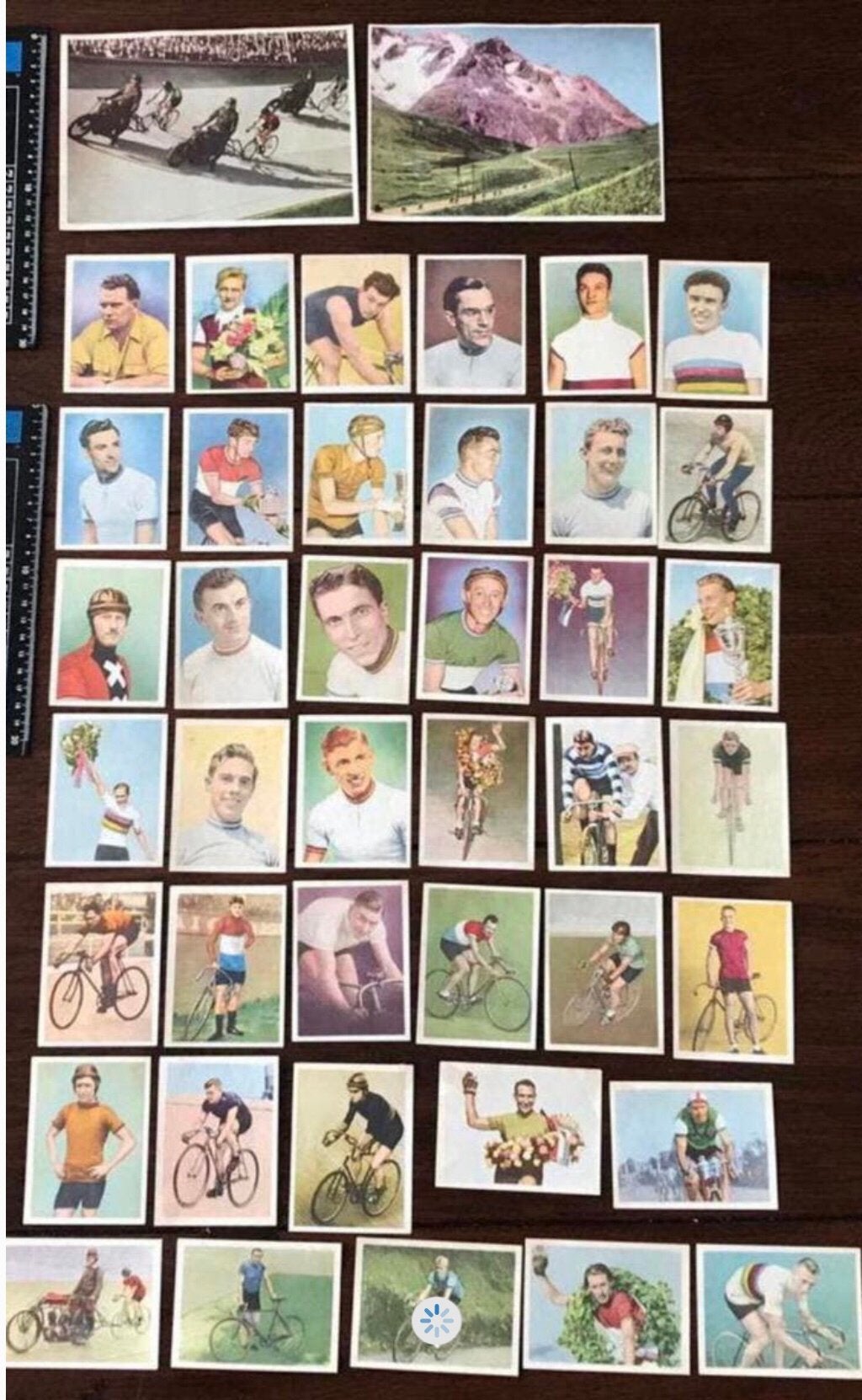 35 Oude Plaatjes Wielrenners en 2 Grote platen, Verzamelen, Ophalen of Verzenden, Zo goed als nieuw, Poster, Plaatje of Sticker