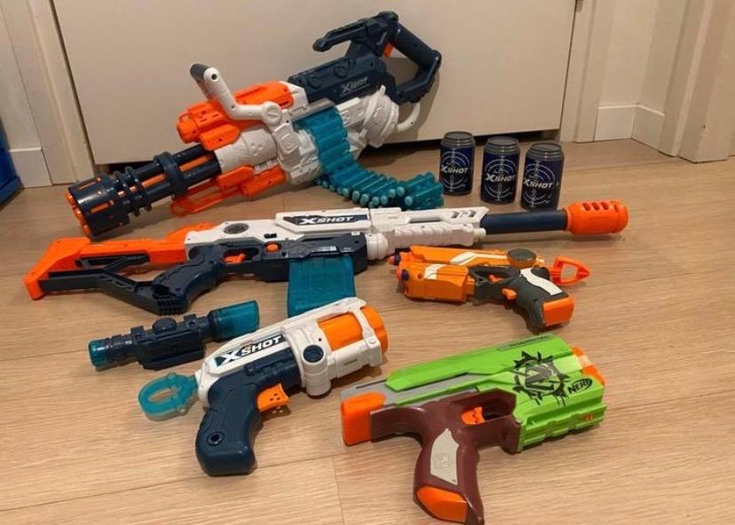 Grote X-Shot & Nerf Blaster Verzameling met Doelwitten, Ophalen of Verzenden, Gebruikt
