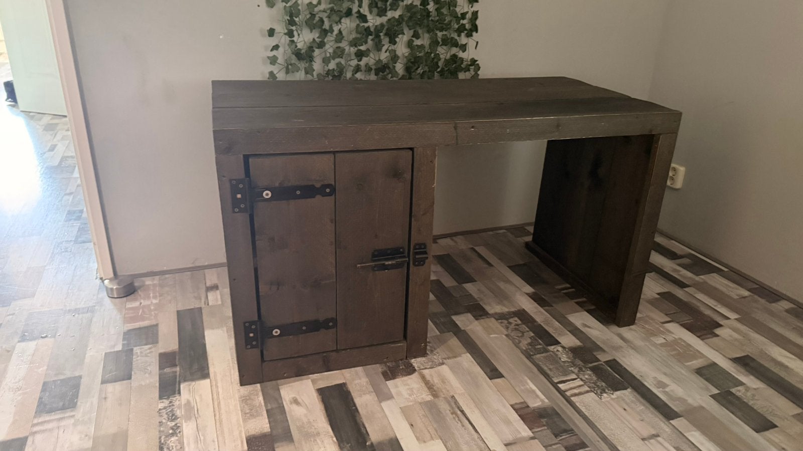 Steigerhout bureau, Ophalen, 100 tot 150 cm, Zo goed als nieuw, Overige houtsoorten