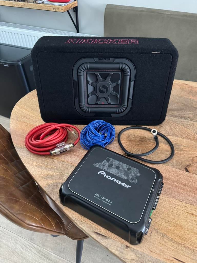 Kicker 20cm (8 inch) subwoofer en pioneer versterker, Ophalen, Zo goed als nieuw