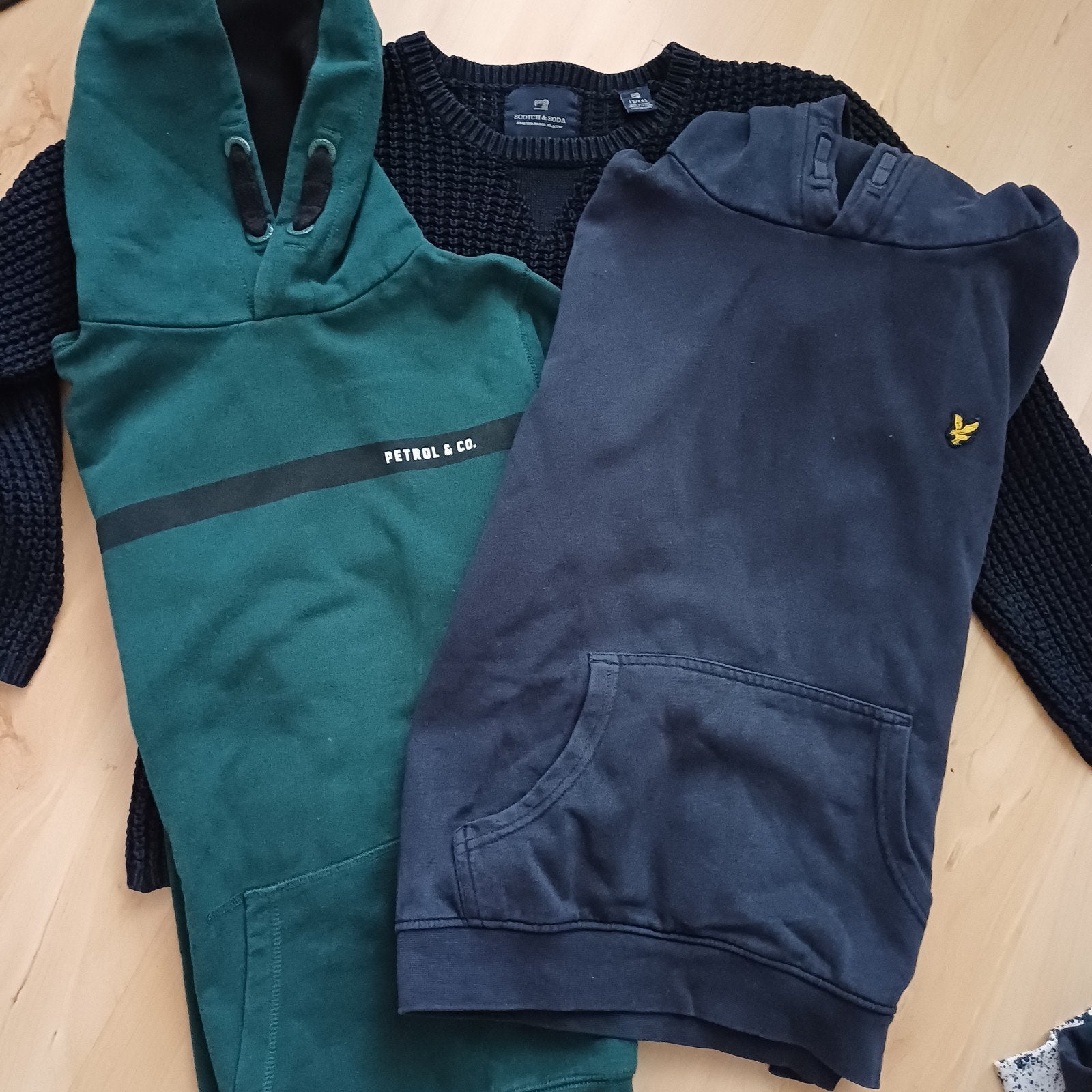 Set van 3x trui 146-152 Scotch&Soda, Petrol, Lyle&Scott, Ophalen, Gebruikt, Jongen, Trui of Vest