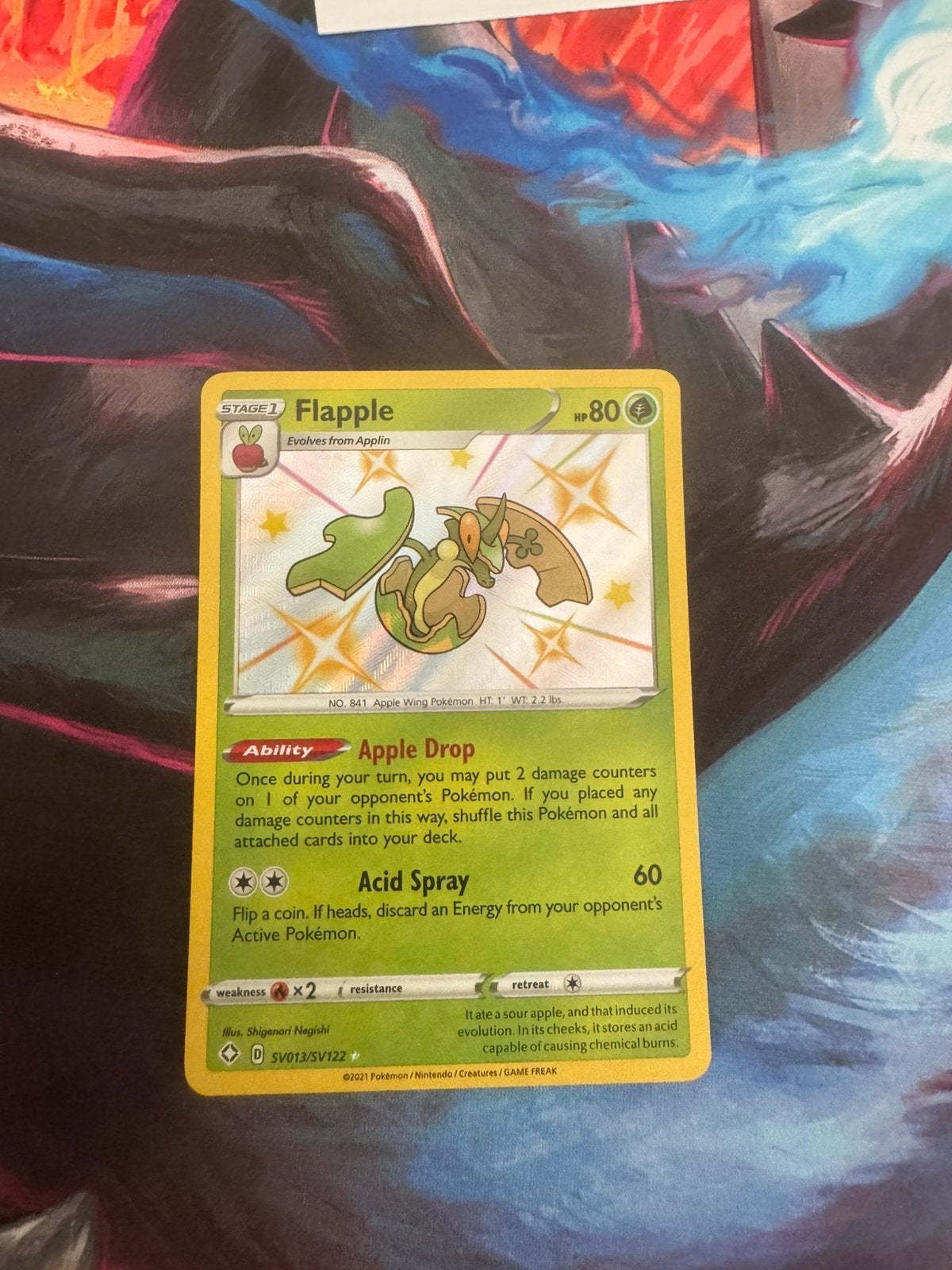Pokémon kaarten Flapple #SV013, Ophalen of Verzenden, Zo goed als nieuw, Losse kaart