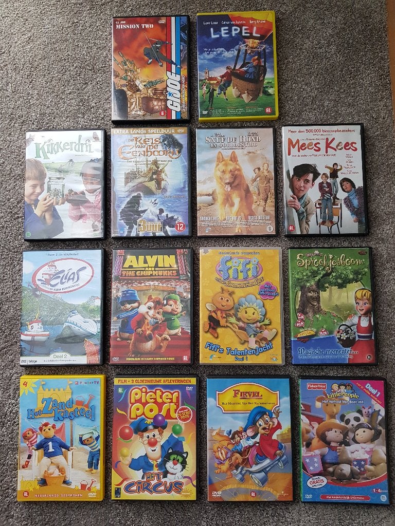 15 dvd's voor kinderen, Alle leeftijden, Ophalen of Verzenden, Zo goed als nieuw