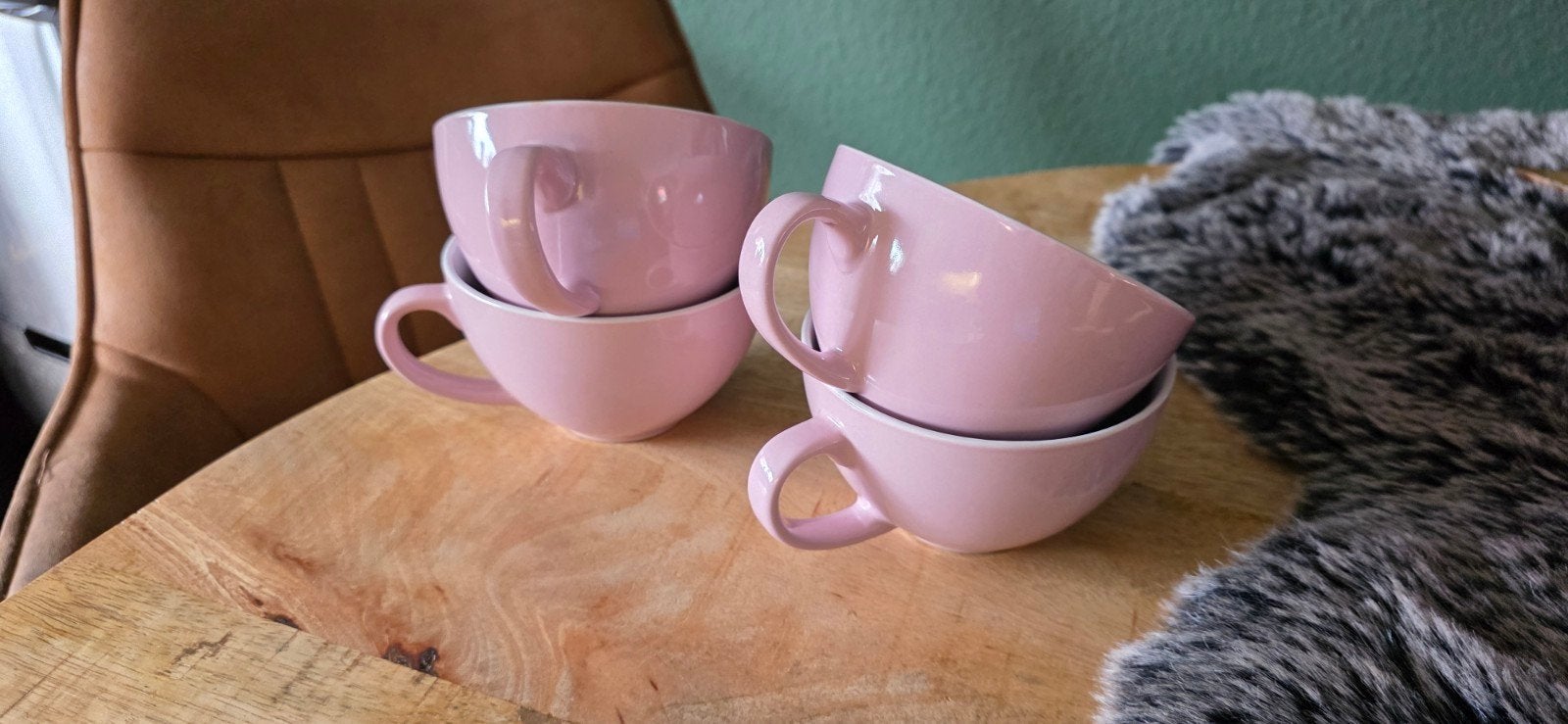 Set van 4 roze mokken / kommen, Ophalen of Verzenden