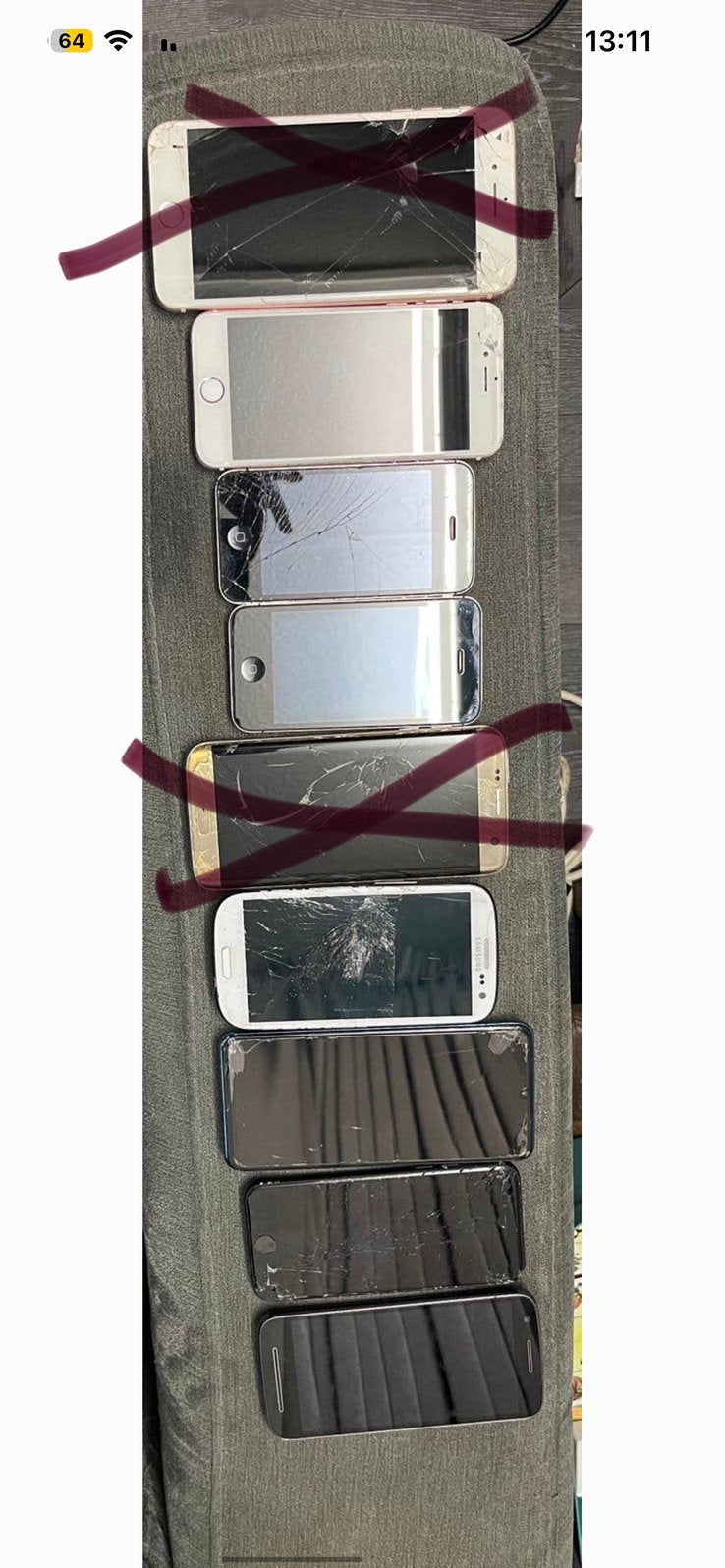 Partij defecte smartphones (iPhones, Samsung, Huawei), Telecommunicatie, Mobiele telefoons | Apple iPhone, Ophalen, Niet werkend