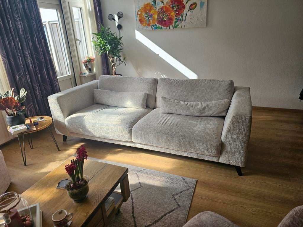 Comfortabele 2-zitsbank, wit,, zo goed als nieuw, Ophalen, Tweepersoons, 75 tot 100 cm, Zo goed als nieuw