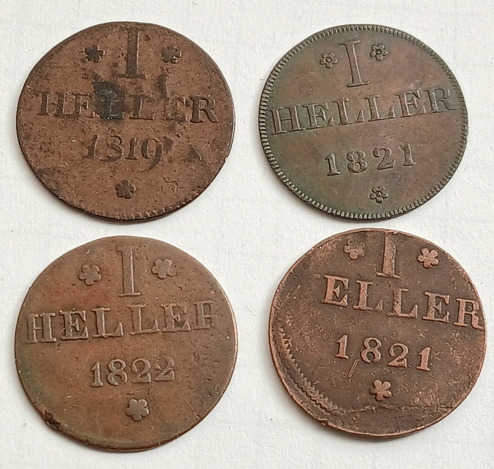 1 Heller 1819-1822 Frankfurt Duitsland Oude Antieke Munten, Ophalen of Verzenden, Buitenland, Munten