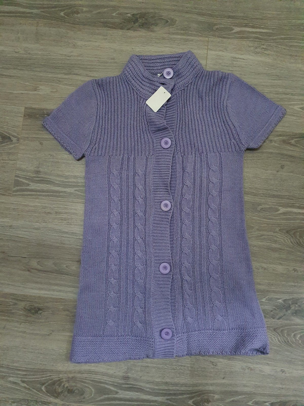 Mooi paars gebreid vestje met korte mouwen, maat 170/176, Kinderen en Baby's, Kinderkleding | Maat 170, Ophalen of Verzenden, Nieuw