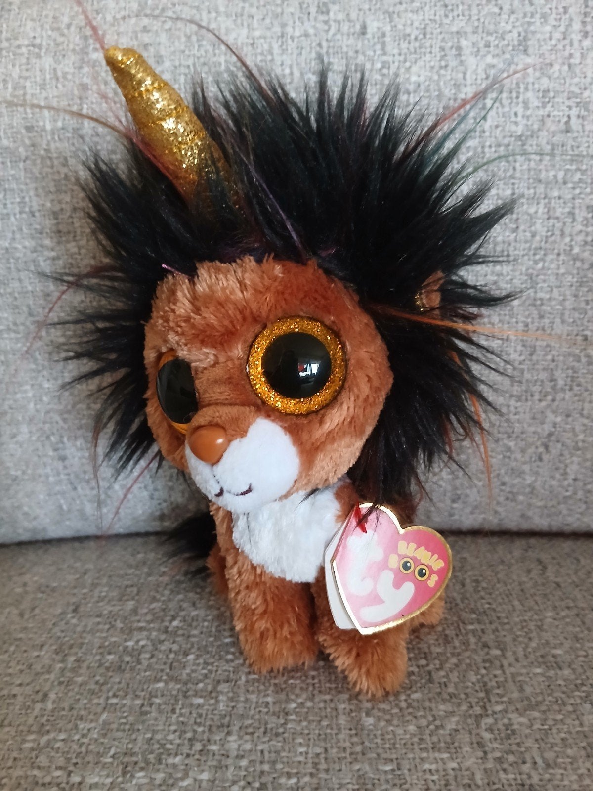 Ty Beanie Boo's Ramsey Leeuw 15 cm, Ophalen of Verzenden, Zo goed als nieuw, Bruin, Ty