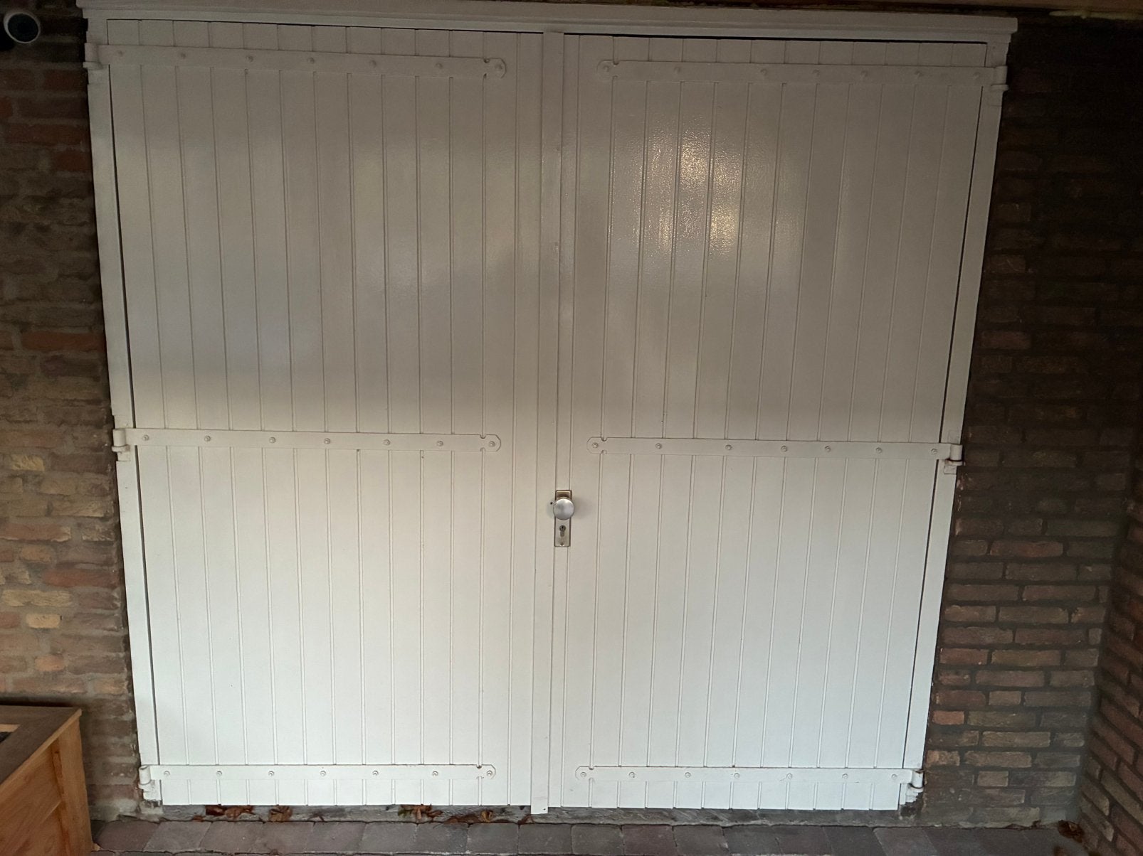 Gratis houten garagedeur (zonder kozijn), Ophalen, Gebruikt, 120 cm of meer, Garagedeur