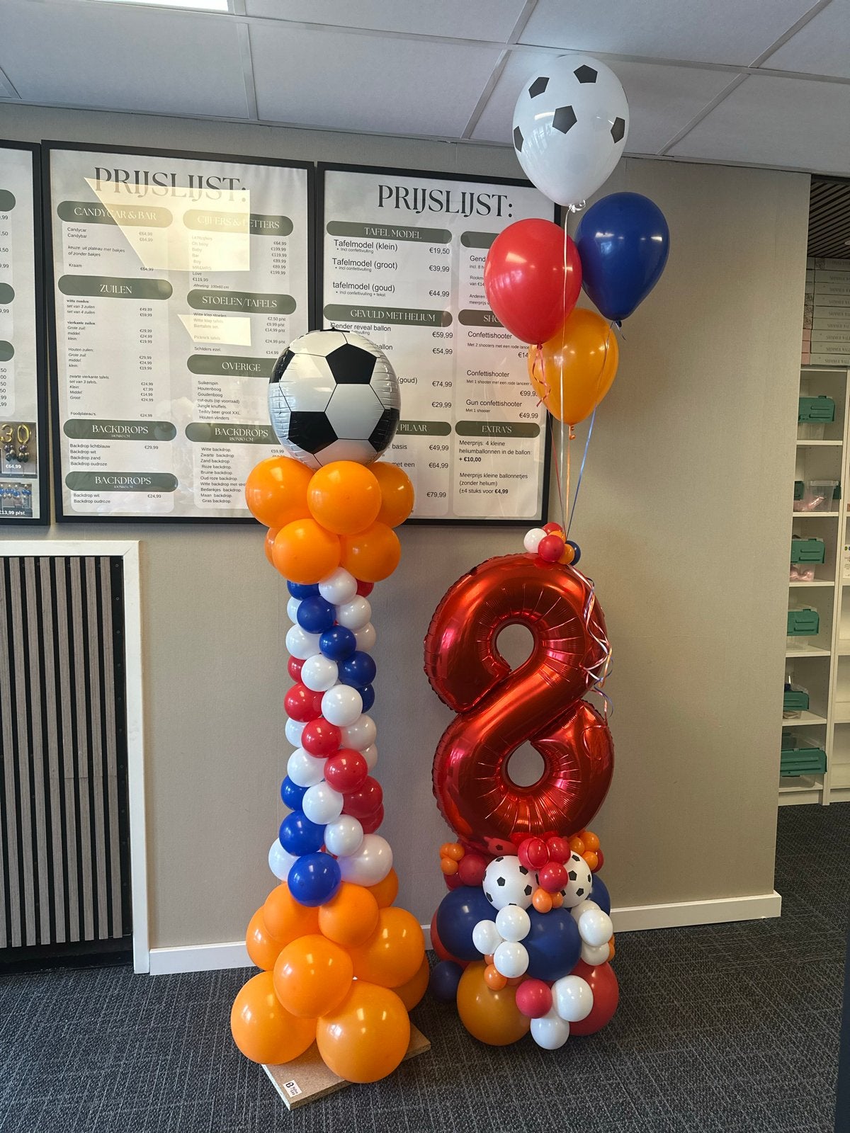 Voetbal Thema Decoratie: Cijferballon & Pilaar, Ophalen of Verzenden, Nieuw, Versiering, Verjaardag