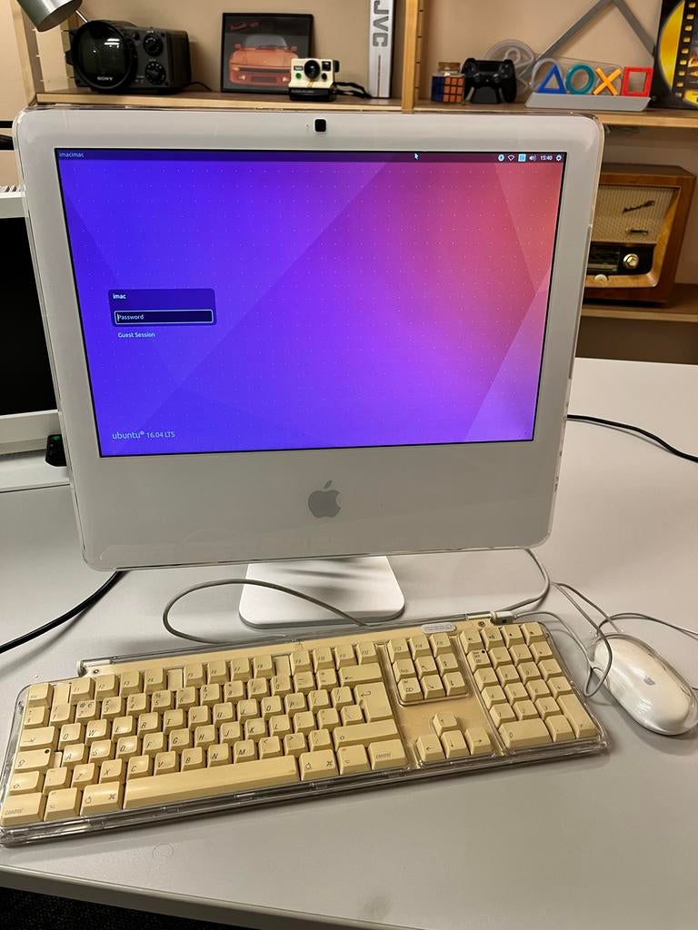 Vintage Apple iMac G5 17 inch (A1173) met toetsenbord en mui, Minder dan 4 GB, Ophalen of Verzenden, Zo goed als nieuw, Onbekend