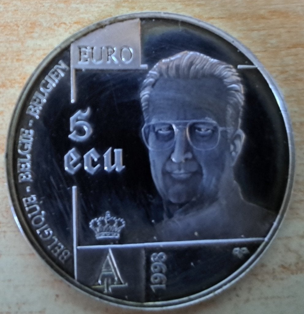 België, 5 Ecu 1998 - zilver Proof, Zilver, Ophalen of Verzenden, Losse munt, Zilver
