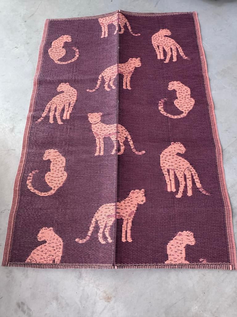 2x Vloerkleed met luipaardprint Patty Brard, Gebruikt, Bruin, 150 tot 200 cm, Rechthoekig