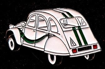 Citroën 2 CV pin- wit gelakt, Verzenden, Nieuw, Transport, Speldje of Pin