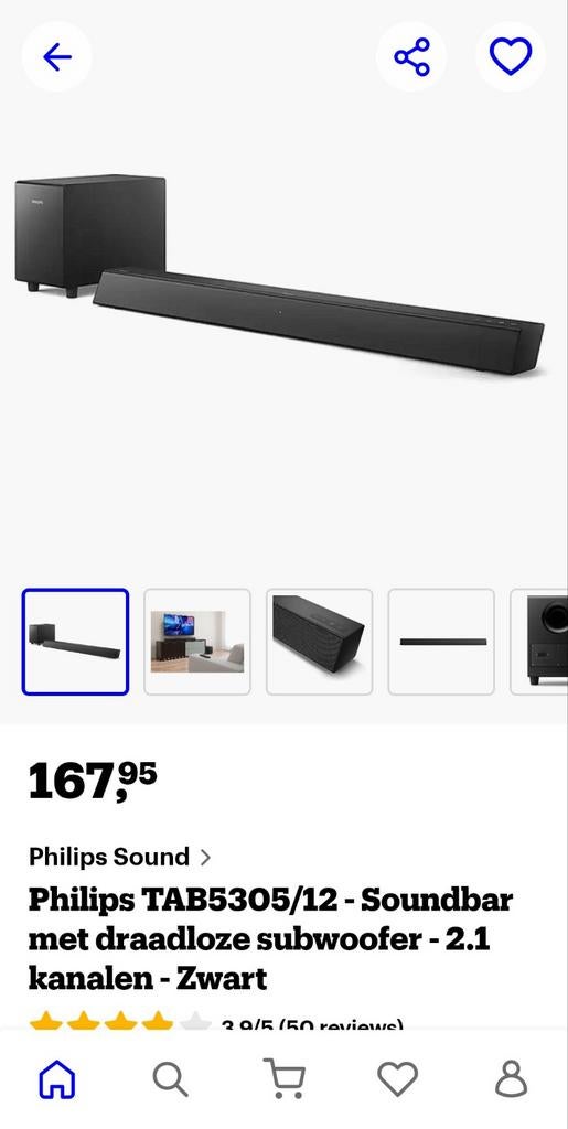 Soundbar, Ophalen, Zo goed als nieuw