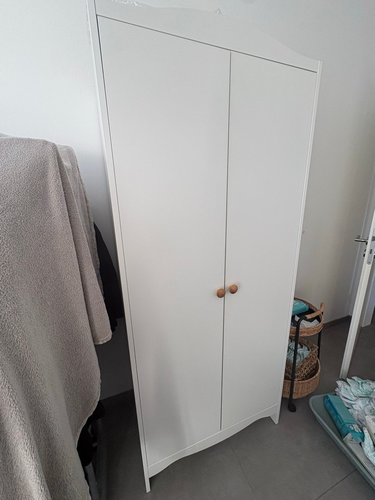 IKEA SMÅGÖRA Kledingkast wit 80x50x187 cm, Ophalen, Met plank(en), 50 tot 100 cm, Zo goed als nieuw
