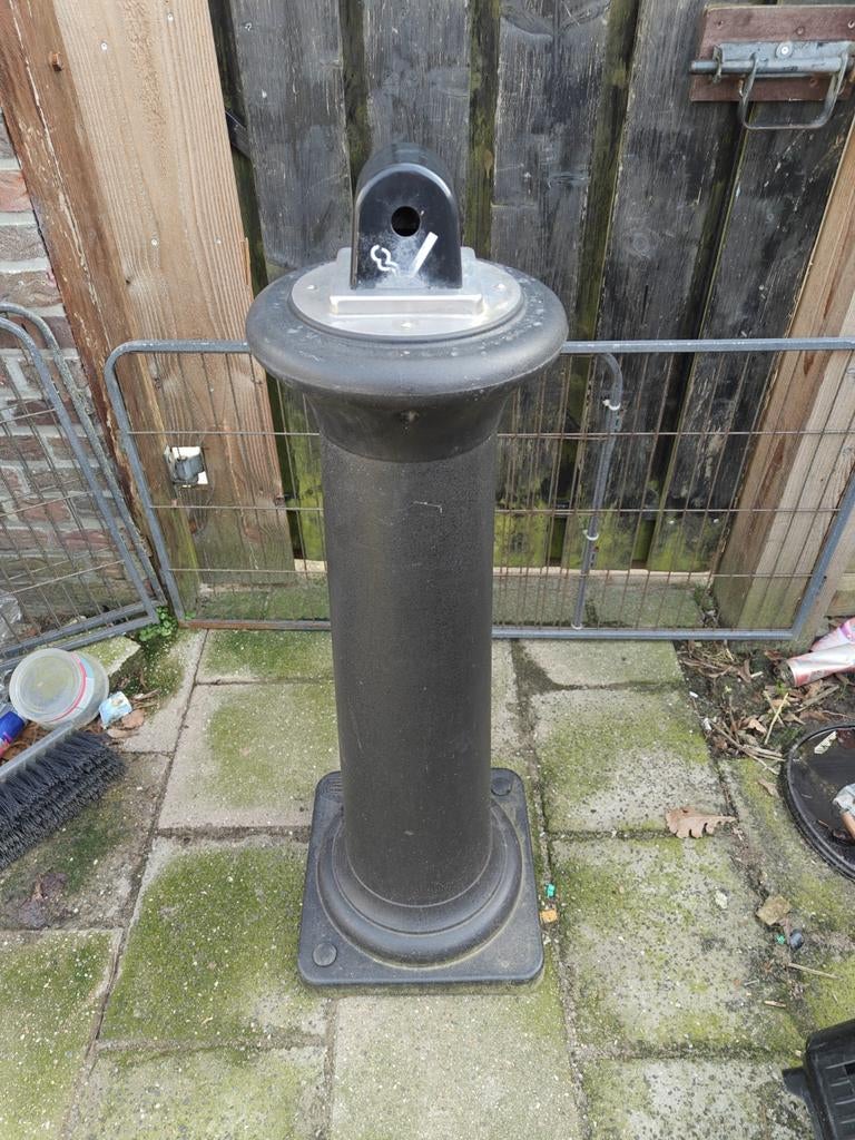 Zwarte paal met asbak, Tuin en Terras, Ophalen of Verzenden