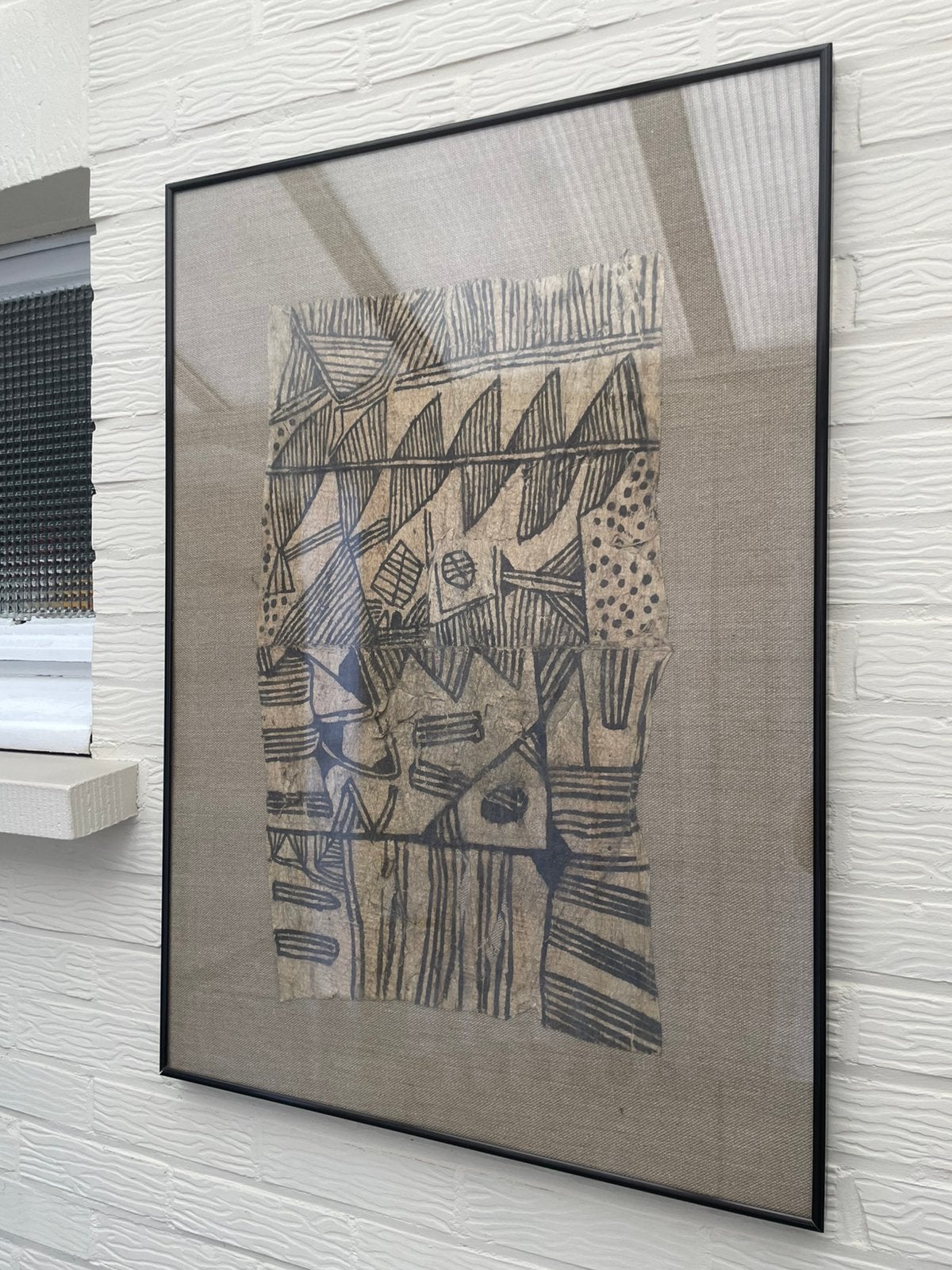 Mbudi - schilderij op boomschorsdoek, Antiek en Kunst, Ophalen
