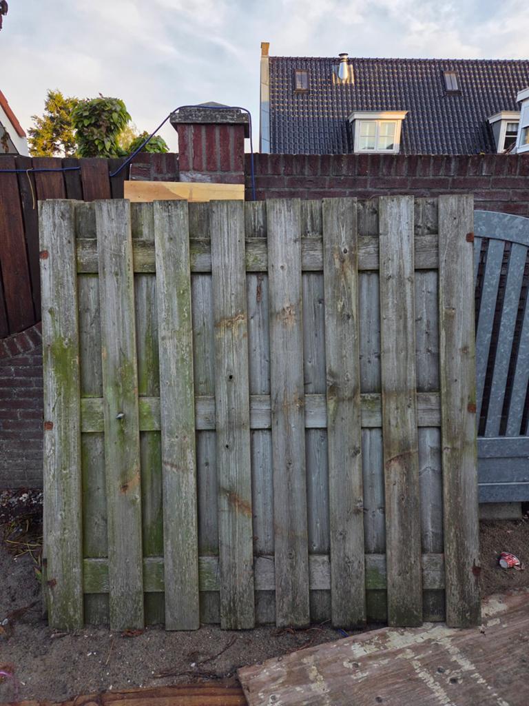 Grenen geïmpregneerde schuttingdelen - Gebruikt, Tuin en Terras, Ophalen, Minder dan 3 meter, Hout, 1 tot 2 meter